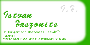 istvan haszonits business card